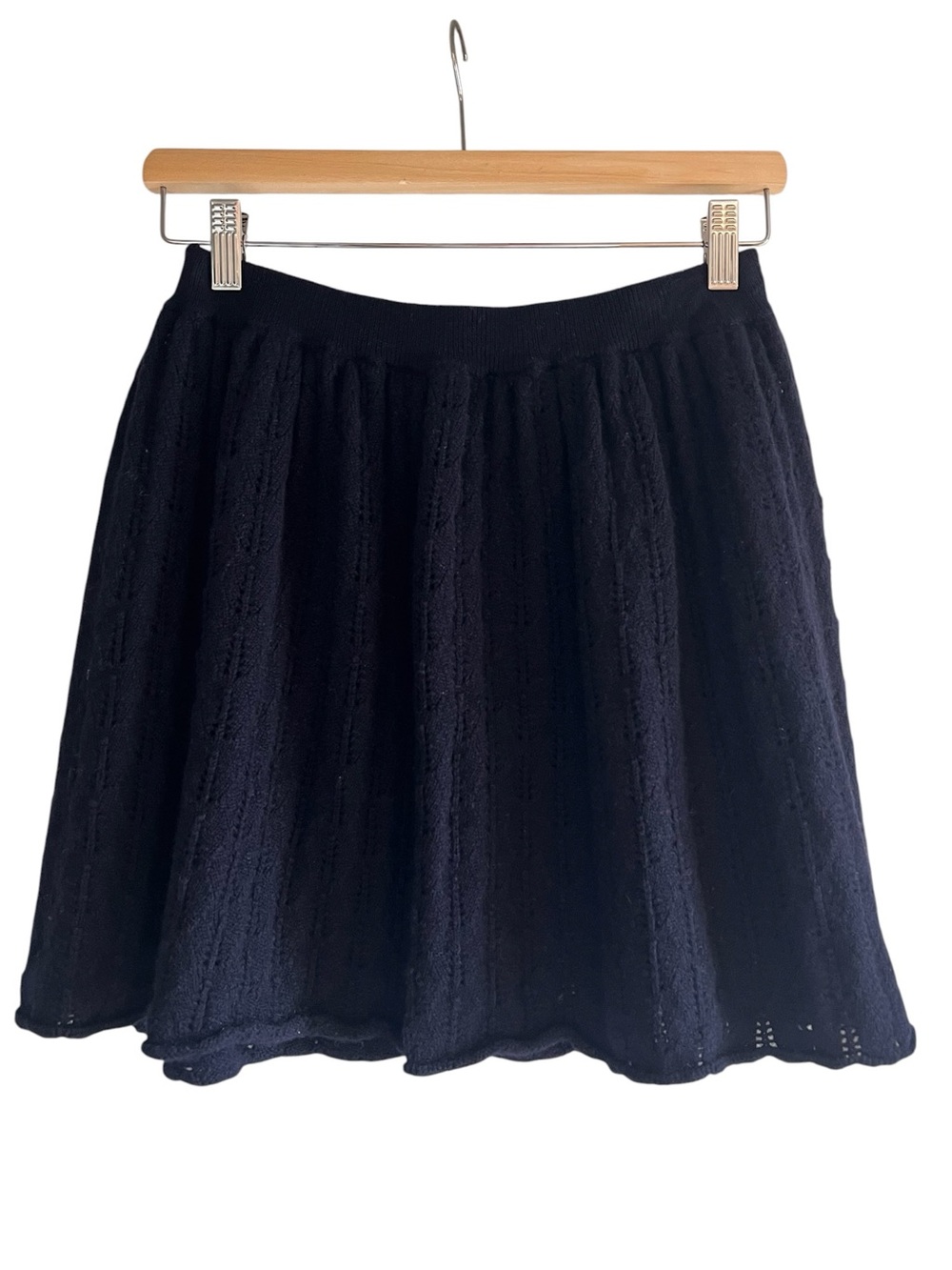 Queene and Belle textured knit cashmere mini skirt dark navy excellent condition